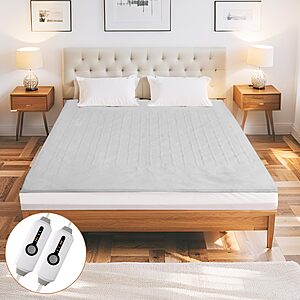 78"x80" Eydna Dual Control Electric Heated Mattress Pad w/ 10 Hours Auto Off and 4 Heat Settings (King Size, Light Gray) $20.13 + Free Shipping w/ Prime or on $35+
