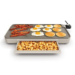 Bella 12" x 22" Electric Griddle w/ Warming Tray & Ceramic Nonstick Coating (Oatmilk) $39.98 + Free Shipping