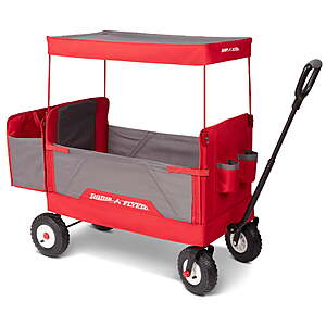 Radio Flyer, 3-in-1 All-Terrain EZ Fold Wagon with Canopy, Red and Gray, Air Tires - Free Delivery - $90