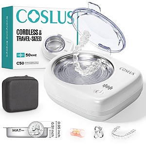 COSLUS Sonic Retainer Cleaner (White) $15 + Free Shipping w/ Prime or orders $35+