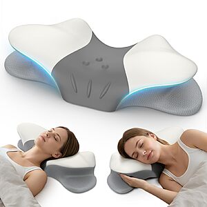 23" x 10" Beslovo Ergonomic Contoured Memory Foam Cervical Neck Pillow for Side, Back, and Stomach Sleepers (Grey/White) $9.99 + Free Shipping w/ Prime or on $35+