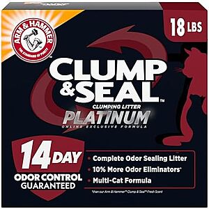 [SnS, AC] $11.69* | 18lb Arm & Hammer Platinum Multi-Cat Complete Clumping Litter at Amazon