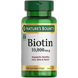 [SnS, AC] $3.29* | 120-Ct 10000mcg Nature’s Bounty Biotin Softgels Vitamin Supplement at Amazon
