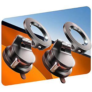 2-Count LISEN MagSafe Magnetic Adjustable Suction Cup Phone Mounts (Black) $16.99 ($8.50 each) + Free Shipping w/ Prime or on $35+