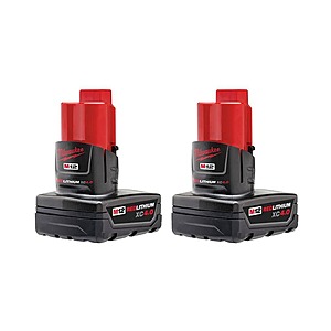 M12 12-Volt Lithium-Ion XC Extended Capacity 4.0 Ah Battery Pack (2-Pack) $99
