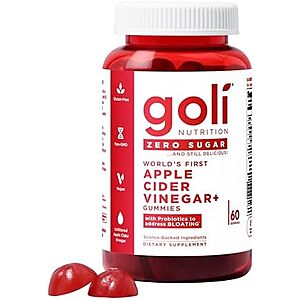 [SnS, AC] $8.08 | 60-Count Goli Zero Sugar Apple Cider Vinegar Gummies - ACV with Vitamin B12 and Probiotics at Amazon