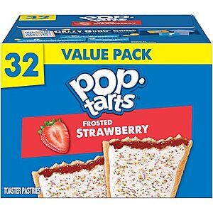 $7.34* | 32-Count Pop-Tarts Breakfast Toaster Pastries (Frosted Strawberry) at Amazon