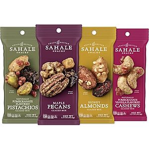 [SnS] $15.12 | 12-Ct 1.5-Oz Sahale Glazed Dry-Roasted Mixed Nut Variety Pack (4 Flavors) at Amazon