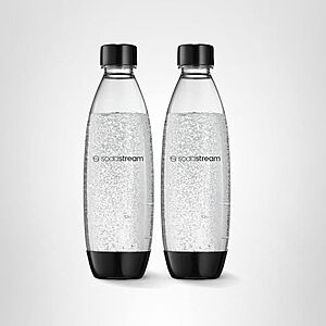 [SnS, AC] $8.59* | 2-Pack 1L sodastream Dishwasher Safe Slim Bottle (Black) at Amazon
