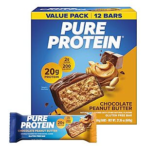 [SnS, AC] $6.89* | 12-Pack 1.76-Oz Pure Protein Bars (Various Flavors) at Amazon