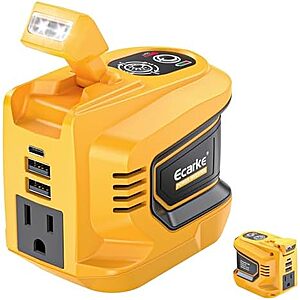 $20.99* | 200W Ecarke Inverter for DeWALT 20V Batteries w/ AC + 3x USB Ports at Amazon