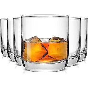 [AC] $12.95 | 6-Pack 10-Oz JoyJolt Faye Crystal Whiskey Glasses at Amazon