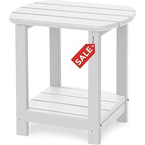 Gardenstar Adirondack 2-Tier Square HDPE Outdoor Side Table (Blue or White) $33.74 + Free Shipping w/ Prime or on $35+