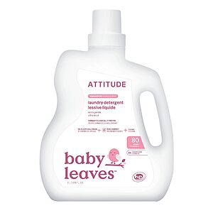[S&S] $15.97: ATTITUDE Baby Laundry Detergent, Unscented HE Compatible Liquid (67.6 Fl Oz)