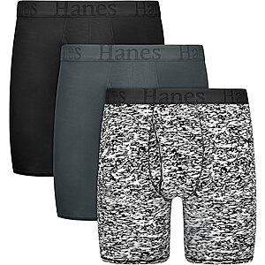3-Pack Hanes Men's Supersoft Viscose From Bamboo 5.5" inseam Boxer Briefs $8.5