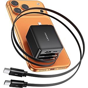iVANKY 45W Retractable 4-in-1 GaN USB-C Wall Charger w/ Dual USB-C Cables $16 + Free Shipping w/ Prime or $35+ Orders