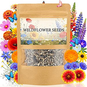 10,000-Count LUOJIBIE Wildflower Seeds Mix w/ 16 Varieties (2-Ounce) $4.99 + Free Shipping