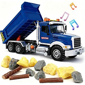 20-Piece SMILESSKIDDO 1:12 Friction Powered Dump Truck Toy w/ Air Pump, Lights & Sounds $25.79 + Free Shipping