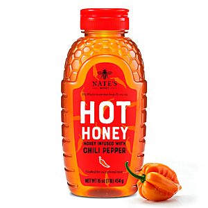 Nate's Hot Honey - 100% Pure Honey Infused with Habanero Chili Pepper Flakes, Award-winning Taste - 16 oz Squeeze Bottle~$6.10 After Coupon & S&S @ Amazon