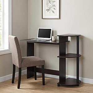 Furinno 39" Compact Computer Desk w/ 3 Side Shelves (Dark Mocha) $20.69 + Free Shipping w/ Prime or on $35+