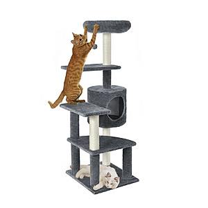 Vibrant Life Medium Cat Tree Tower with Scratching Post and Cozy Condo, Gray + Free Shipping $21.34