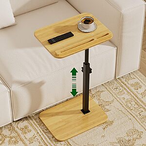 15.75" promitop 360° Swivel Bamboo End Table w/ Adjustable Height $19.99 + Free Shipping w/ Prime or on $35+