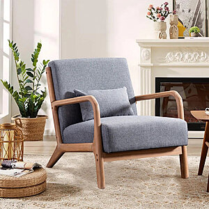 26" Hertford Wide Mid Century Upholstered Solid Wood Accent Chair (4 colors) from $109 + Free Shipping $109.99