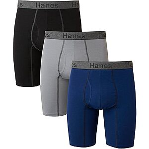 3-Pack Hanes Men's Long-Leg Boxer Briefs $10.49 + Free Shipping w/ Prime or on $35+