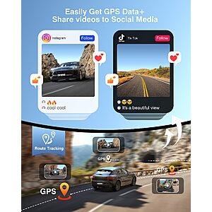 FAIMEE Front & Rear 170° Wide Angle Dashcam (4K/2K) w/ WiFi 6 & Night Vision with WDR $48 + Free S/H