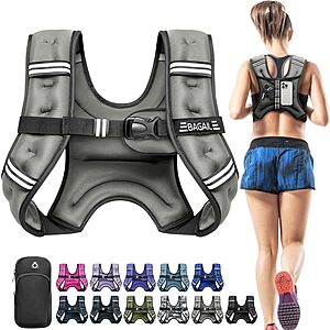 [Prime] 12-Lb BAGAIL Comfort-Fit Weighted Vest w/ Detachable Pouch $6.49 + Free Shipping