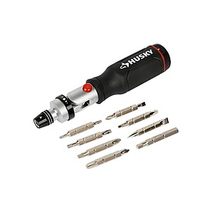 Husky Ratcheting Pivot Head Screwdriver (16-Piece), $14.88, free shipping, Home Depot