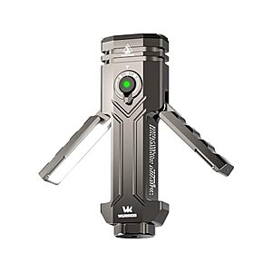 Wurkkos HD02 3200-Lumen Rechargeable Magnetic LED Flashlight w/ Spotlight, UV Light, Green Light & Folding Wing Lighting $56.24 + Free Shipping