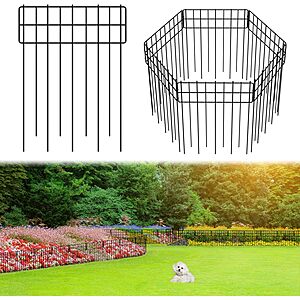 6-Pack 12.32" x 16.81" promitop Black Metal Garden Border Edging Fence Panels $9.99 & More + Free Shipping w/ Prime or on $35+