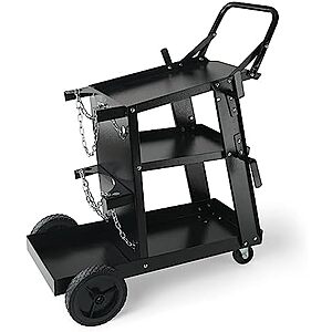 $45.69* | 3-Tier VEVOR Heavy Duty Welding Cart w/ 400-Lb Capacity & 360° Swivel Wheels at Amazon