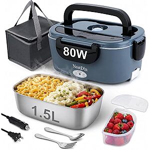 100W Electric Lunch Box Food Heater w/ 1.8L Stainless Steel Container $14.99 + Free Shipping w/ Prime or on $35+