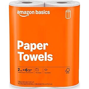 [SnS] $2.49 | Amazon Basics 2-Ply Flex-Sheets Paper Towels, 2-Pack, 150 Sheets per Roll at Amazon