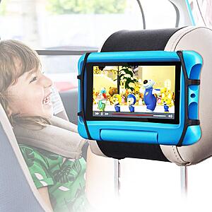 FANGOR Car Headrest Mount Holder, Tablet Holder for Kids in Back Seats, Anti-Slip Strap and Holding Net,Angle-Adjustable/Fits All 7 Inch to 12.9 Inch Tablets $8.49