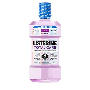 Listerine Mouthwash Total Care Mild Mint, Alcohol Free Mouthwash for Adults, Fluoride Mouth Rinse, Non Alcohol Anticavity Oral Rinse, Kills 99.9% of Bad Breath Germs, 500 mL $5.2