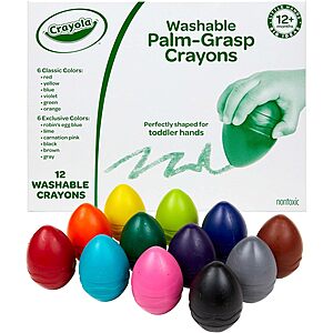Crayola 12-Count Large Egg-Shaped Palm Grasp Crayons $19.99 + Free Shipping w/ Prime or on $35+