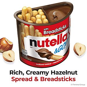 30% off Nutella & GO! snack packs with breadsticks, 12 Snack Packs less than $8 with S&S