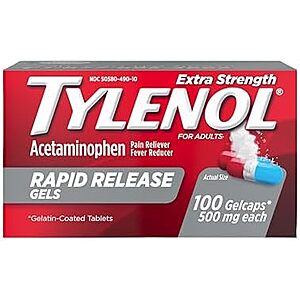 [SnS, AC] $6.37* | 100-Ct Tylenol Extra Strength Acetaminophen Rapid Release Gels at Amazon