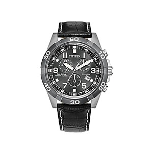 43mm Citizen Men's Brycen Eco-Drive Super Titanium Chronograph Watch w/ Leather Band $100 + Free S&H w/ Prime