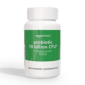 60-Count Amazon Basics Probiotic 50 mg Capsules $4.75 w/ S&S + Free Shipping w/ Prime or on orders over $35