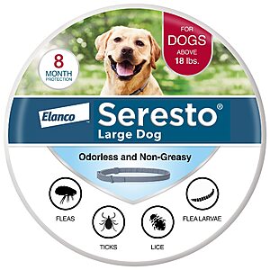 Seresto Flea & Tick Collar For Dogs Over 18 lbs., Treatment & Prevention, Vet-Recommend, 8 Month Protection $27.02