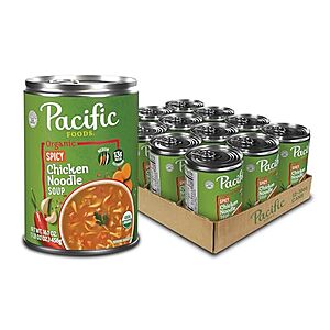 [SnS, AC] $18.97 | 12-Pack 16.1-Oz Pacific Foods Organic Spicy Chicken Noodle Soup at Amazon
