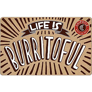 $42.5: Chipotle $50 Gift Card (Email Delivery) at Newegg
