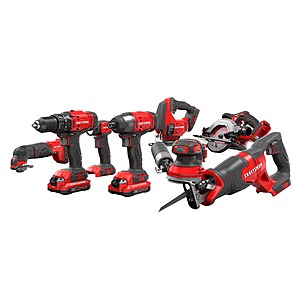 CRAFTSMAN V20 20-volt Max 8-Tool Power Tool Combo Kit with Soft Case (2-Batteries Included and Charger Included) | CMCK801D2 $299