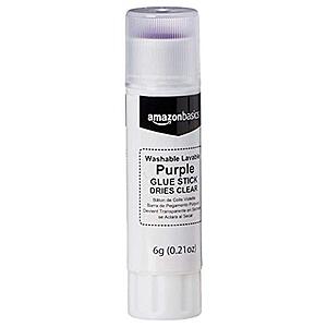 [SnS] $1.42 | 4-Pack Amazon Basics Purple Washable School Glue Sticks at Amazon