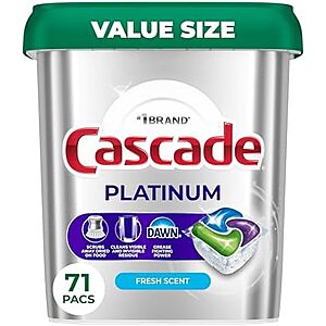 [SnS, AC] $14.25* | 71-Count Cascade Platinum Dishwasher Pods (Fresh Scent) at Amazon