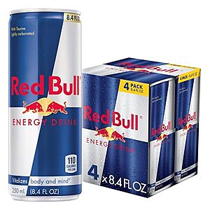[SnS, AC] $4.12* | 4-Pack 8.4-Oz Red Bull Energy Drink (Original) at Amazon